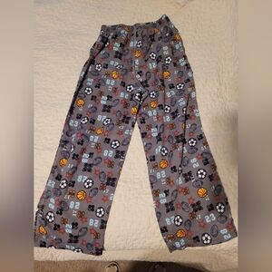Cherokee Gray Sports Print Kids Pajama Bottoms Size M 7/8